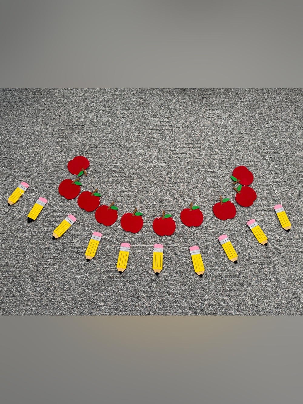 Pencil & Apple Felt Garland